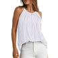 Black airy pleated cami top for women by Stylish 3Sixty5, featuring lightweight fabric and feminine pleats.