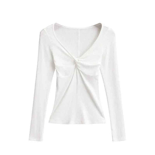 Black Twisted Allure French Crop Top by Stylish 3Sixty5, featuring a stylish twisted design and cropped fit.