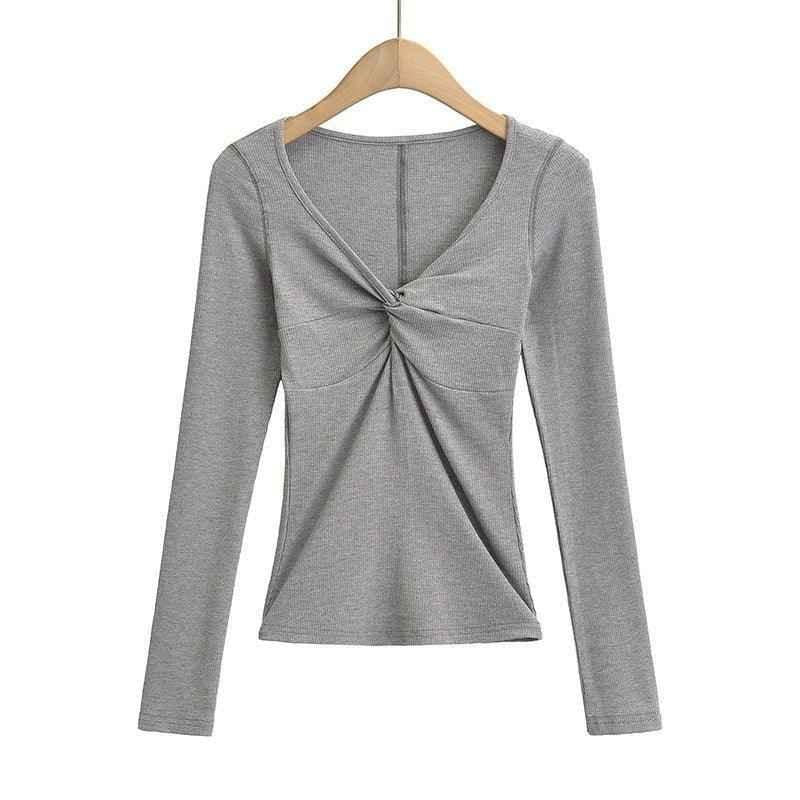 Black Twisted Allure French Crop Top by Stylish 3Sixty5, showcasing a fitted, trendy tops design with twisted detail.