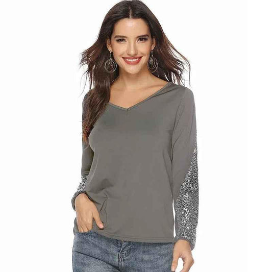 Black women's European glam sequin top by Stylish 3Sixty5, featuring sparkling sequins and a stylish fit for fashionable looks.
