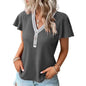 Black women's soft waffle texture T-shirt from Stylish 3Sixty5, featuring a comfortable, casual top with a cozy fabric finish.