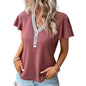Black women's soft waffle texture T-shirt from Stylish 3Sixty5, casual tops with a cozy, textured fabric.