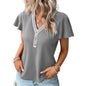 Black women's Soft Waffle Texture T-Shirt by Stylish 3Sixty5, showing a comfortable, casual top with waffle fabric detail.