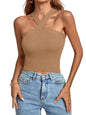 Black women's silhouette stretch halter top from Stylish 3Sixty5, featuring a fitted design and halter neckline.