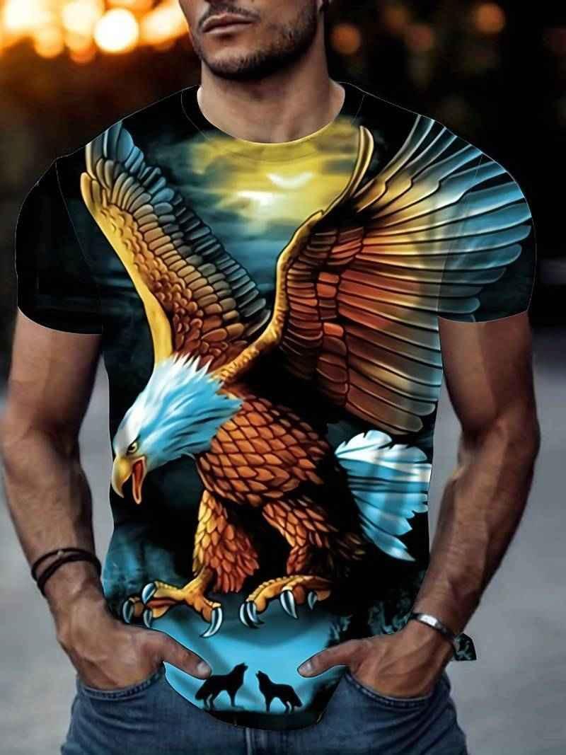 Stylish 3Sixty5 Apex Eagle men's statement tee featuring a bold eagle graphic on a casual top, available in DXL and XS sizes.