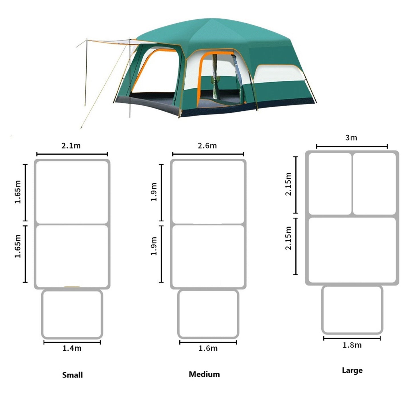 Clearance!!! Family Outdoor Camping Tent – Double Layer, Family Cabin Tent ECOTREK