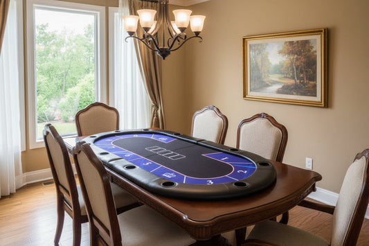 2m x 1m Foldable Poker Table Top for 8 Players Chips Tray & Cup Holders Texas dealonline.co.nz