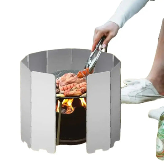Tall Aluminium Stove Windscreen – Foldable Gas Burner Shield Habicare
