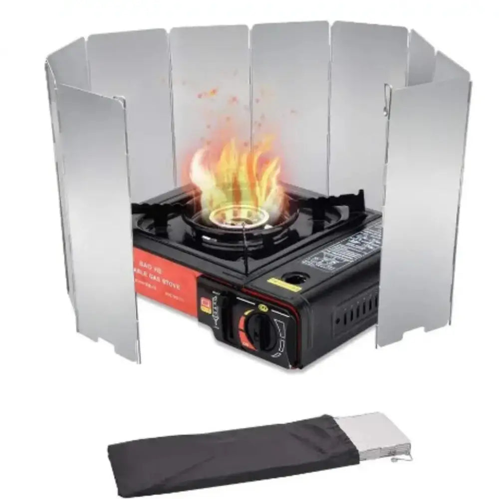Tall Aluminium Stove Windscreen – Foldable Gas Burner Shield Habicare
