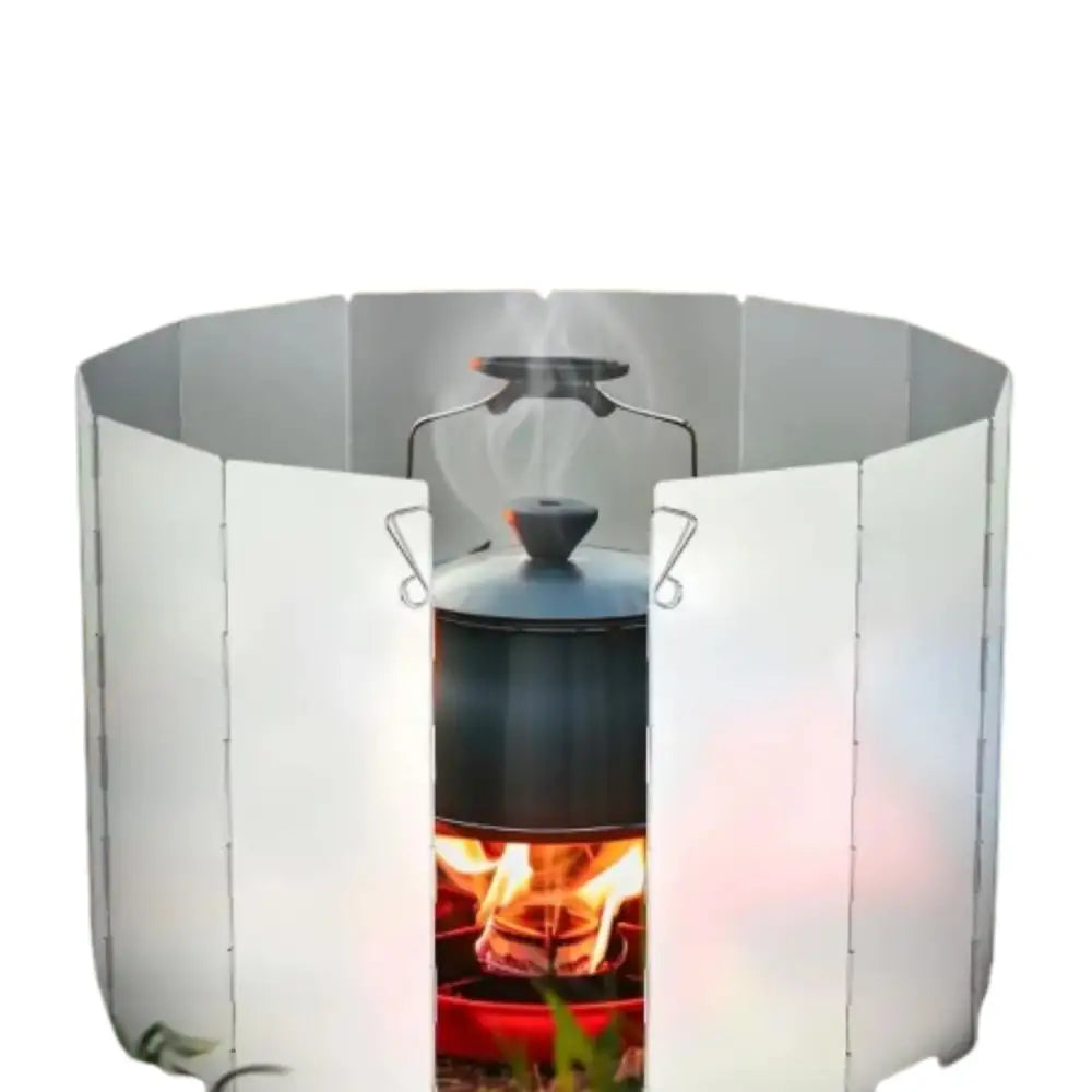 Tall Aluminium Stove Windscreen – Foldable Gas Burner Shield Habicare