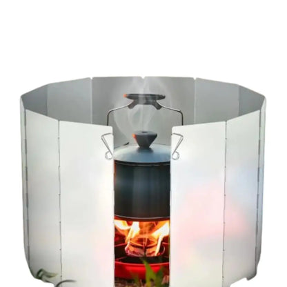 Tall Aluminium Stove Windscreen – Foldable Gas Burner Shield Habicare