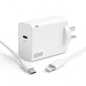 Techplus 65W USB-C fast charger with cable options, compact fast charging adapter for compatible devices.