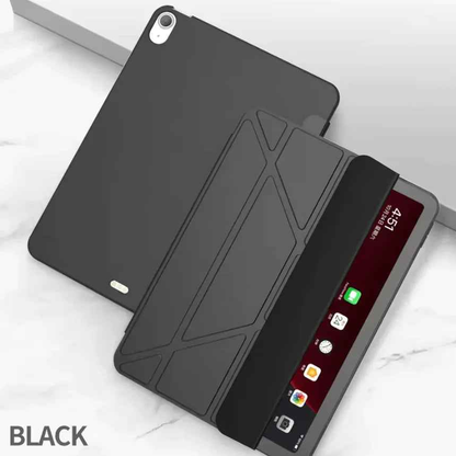 Black TechPlus iPad Air 4 10.9-inch ultra slim smart case with trifold design and lightweight cover protection.
