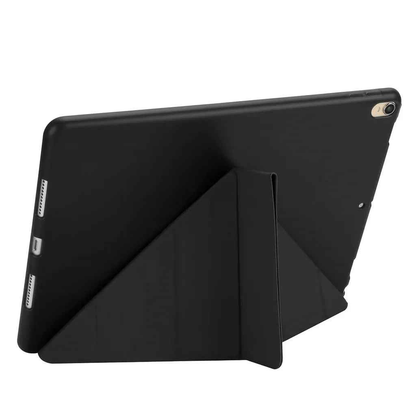 Black TechPlus iPad Air 4 10.9-inch ultra-slim smart case with trifold design and lightweight cover for protection and style.