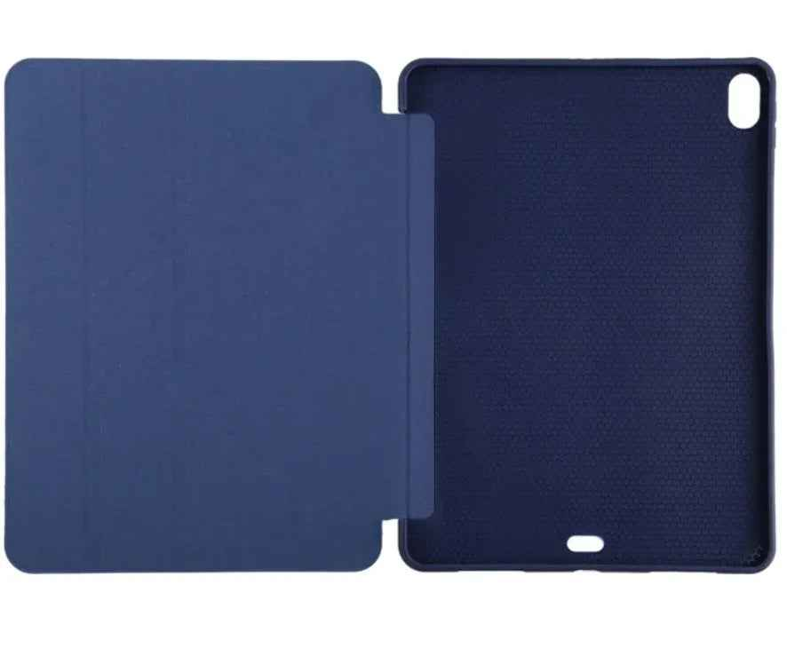 Black TechPlus iPad Air 4 10.9-inch ultra-slim smart case with trifold design, lightweight protective cover for tablet.