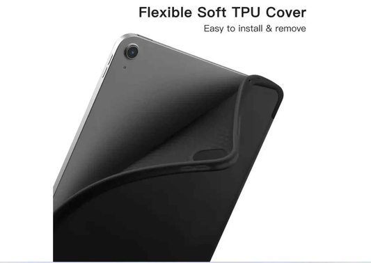 Black TechPlus iPad Air 5 case for 10.9-inch iPad with protective cover and precise cutouts.