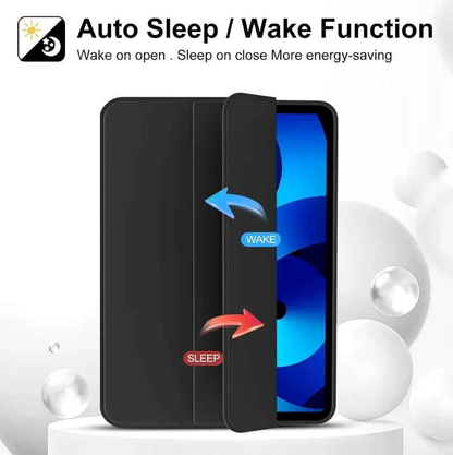 Techplus black ultra-slim protective smart case for iPad Pro 11-inch 2nd, 3rd, and 4th generation, showcasing sleek design.