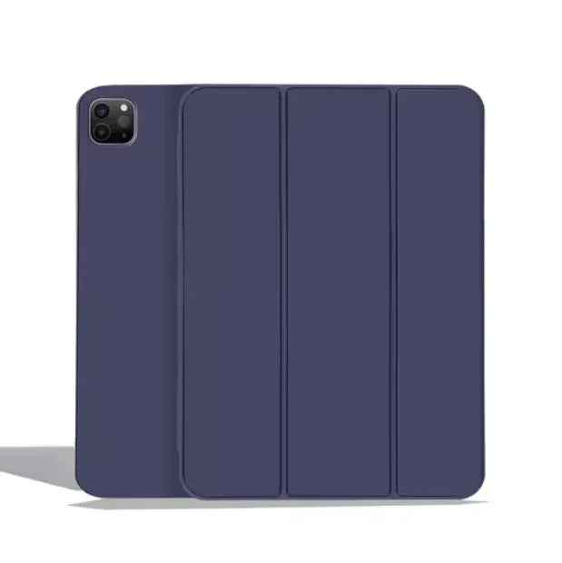 TechPlus black ultra-slim protective smart case for iPad Pro 11-inch 2nd, 3rd, and 4th generation, showing the closed cover on the device.