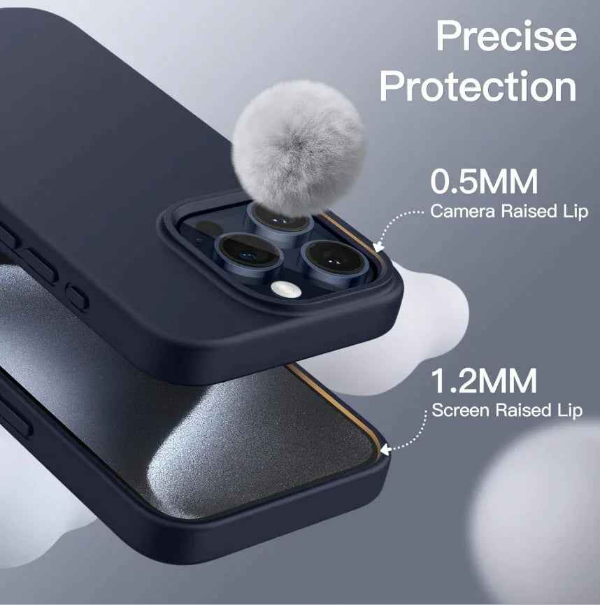 Techplus silicone case for iPhone 14 Pro in black, blue, and red with soft, protective cover and smooth finish.