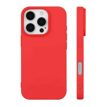 Techplus iPhone 16 Pro silicone case in black, blue, and red showing a soft, protective cover for the smartphone.