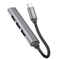 Techplus Hoco HB26 4-in-1 Type-C to USB Hub showing multiple ports on a sleek black device.
