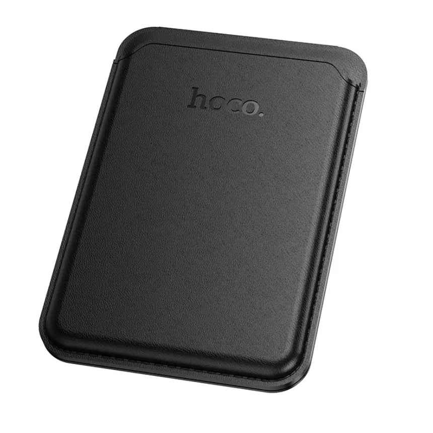 Techplus Hoco leather magnetic multifunctional card holder with sleek design and multiple slots for cards and cash.