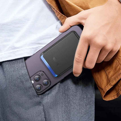 Techplus Hoco leather magnetic multifunctional card holder with multiple card slots and sleek design.