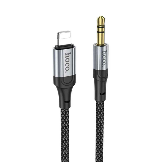 Techplus Hoco Lightning to 3.5mm Aux Cable UPA26, flexible cable with lightning and 3.5mm connectors for audio devices.