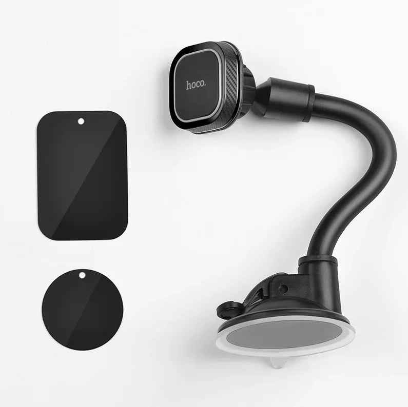 Techplus Hoco Premium Windshield Magnetic Phone Holder CA55 mounted on car windshield for hands-free smartphone use.