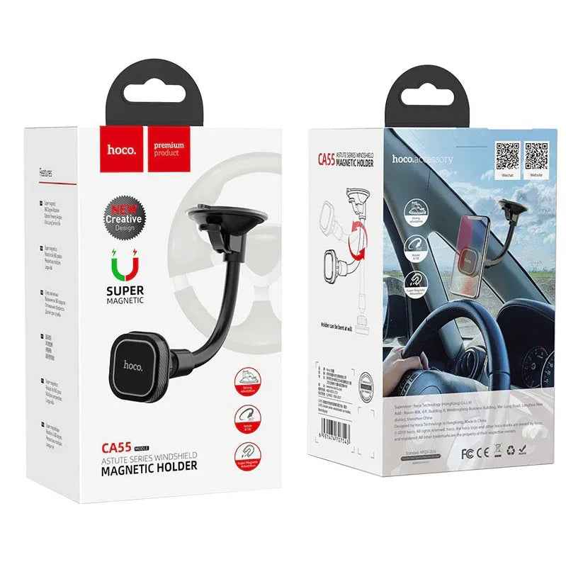 Techplus Hoco Premium Windshield Magnetic Holder for cars, hands-free phone mount with secure magnetic design.