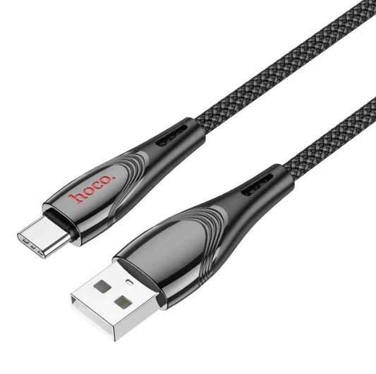 Techplus HOCO U133 USB-C fast charging cable, 3A, 1.2m braided cable for fast device charging and data transfer.