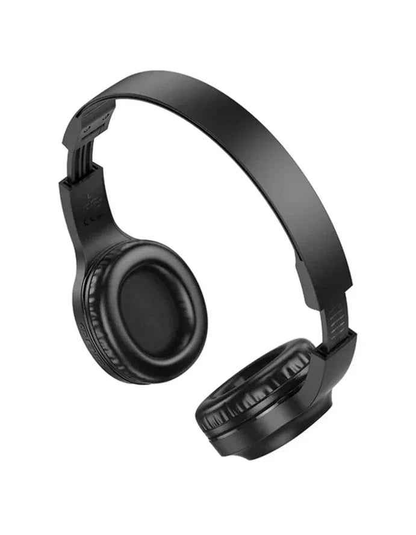 Wireless Hoco W46 Bluetooth headset by TechPlus, sleek black design with ear cushions and inline controls for hands-free calls.