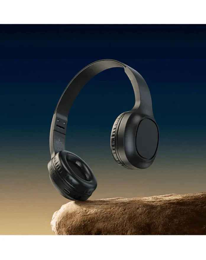Wireless Hoco W46 Bluetooth headset by TechPlus with over-ear design, black color, and built-in microphone for hands-free calls.