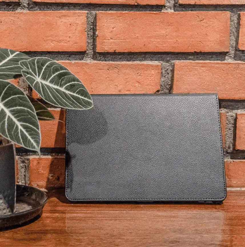 Techplus iPad Air 4 10.9 rotating case with 360° slim protective cover showing folded and open view of the iPad.
