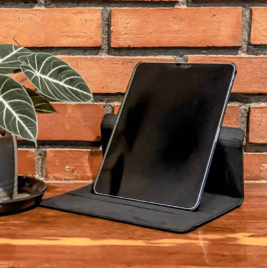 Techplus iPad Pro 10.5 rotating case with 360° protective cover, featuring a sleek design and adjustable stand.