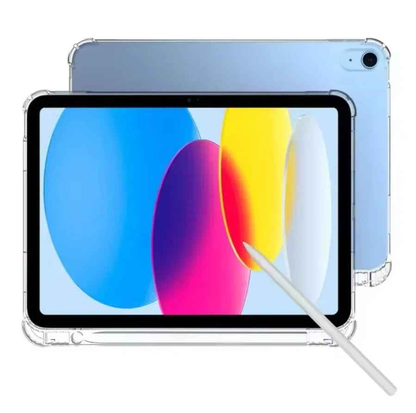 TechPlus clear iPad Pro 12.9 (2018) case with pencil holder, slim transparent back cover, designed to protect and showcase the device.