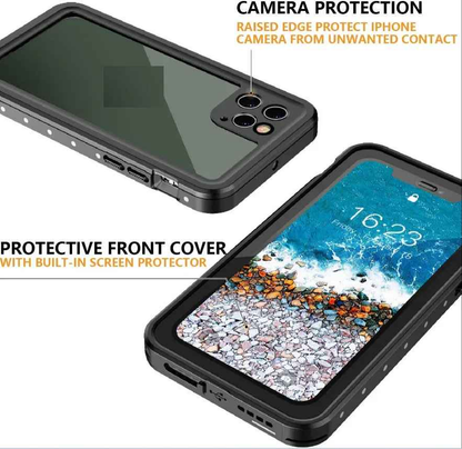 Techplus iPhone 11 Pro waterproof case in red with full protective cover showing rugged design and durable material.