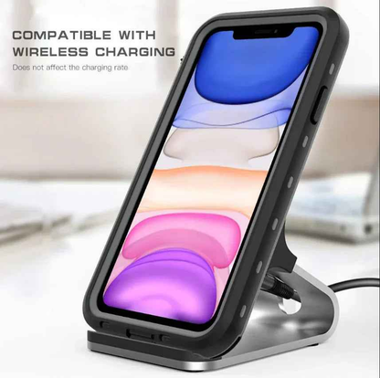 Techplus iPhone 11 Pro waterproof case in red, full protective cover with rugged design and precise cutouts for all ports.