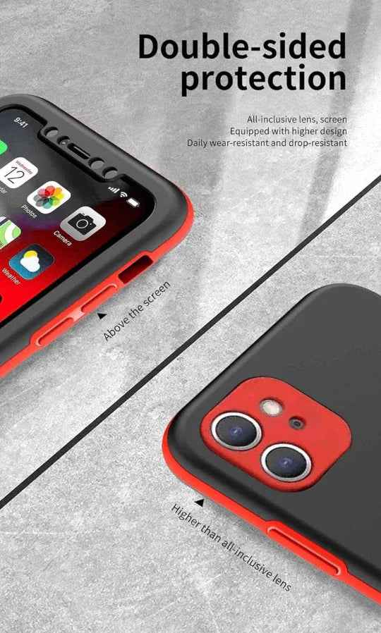 Techplus iPhone 12 Mini 360-degree case with three-piece full body protection cover, showing the sleek design and precise fit.