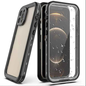 Techplus iPhone 12 Pro Max waterproof case in red pepper color, full protective cover with rugged design and clear front and back.