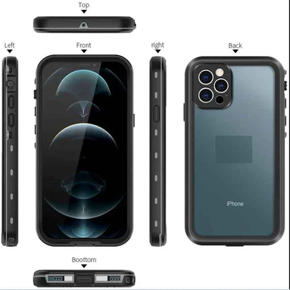 Techplus iPhone 13 Pro Max waterproof case in red, full protective cover with rugged design and reinforced edges.