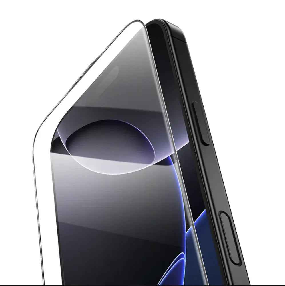 TechPlus iPhone 14 glass screen protector showing clear, durable tempered glass covering the front of the iPhone 14.