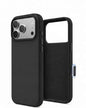 Black silicone case for iPhone 17 Pro Max by TechPlus, soft protective cover with a smooth finish and precise cutouts.