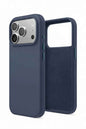 TechPlus silicone case for iPhone 17 Pro Max in navy blue, soft protective cover with a smooth finish and precise cutouts.