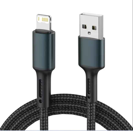 Techplus iPhone 1M fast charging cable with USB to Lightning connector for quick device charging and data transfer.