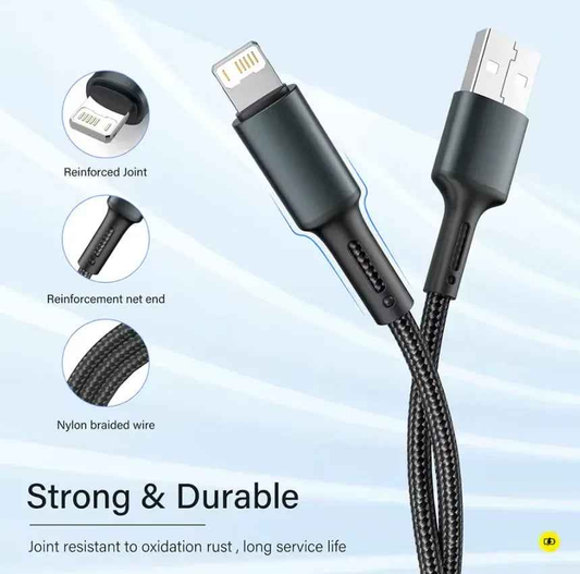 Techplus iPhone fast charging cable, 1 meter USB to Lightning charger cable, durable and compatible with Apple devices.