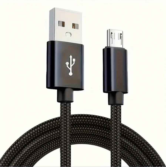Techplus Micro USB nylon braided cable for fast charging and data sync, shown with durable braided design and USB connector.