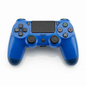 Blue PS4 controller by TechPlus with ergonomic grips and dual analog sticks, designed for comfortable gaming sessions.