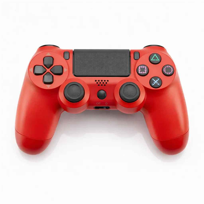 Red PS4 controller by TechPlus with ergonomic design and textured grip, perfect for gaming on PlayStation 4.