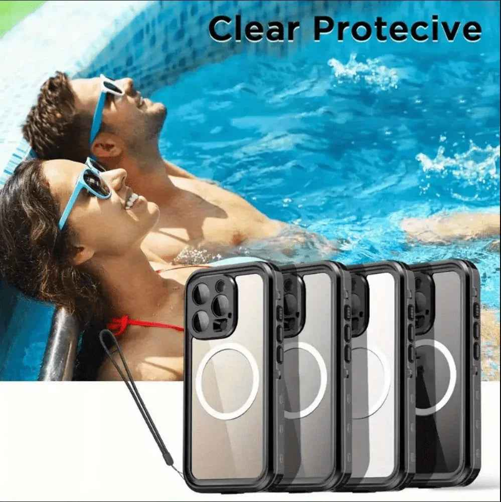 Techplus Redpepper waterproof MagSafe case for iPhone 16 Pro, shockproof cover with durable protection and sleek design.